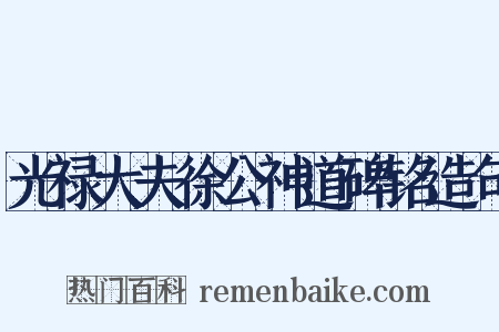 光禄大夫徐公神道碑铭造句是什么意思的图片